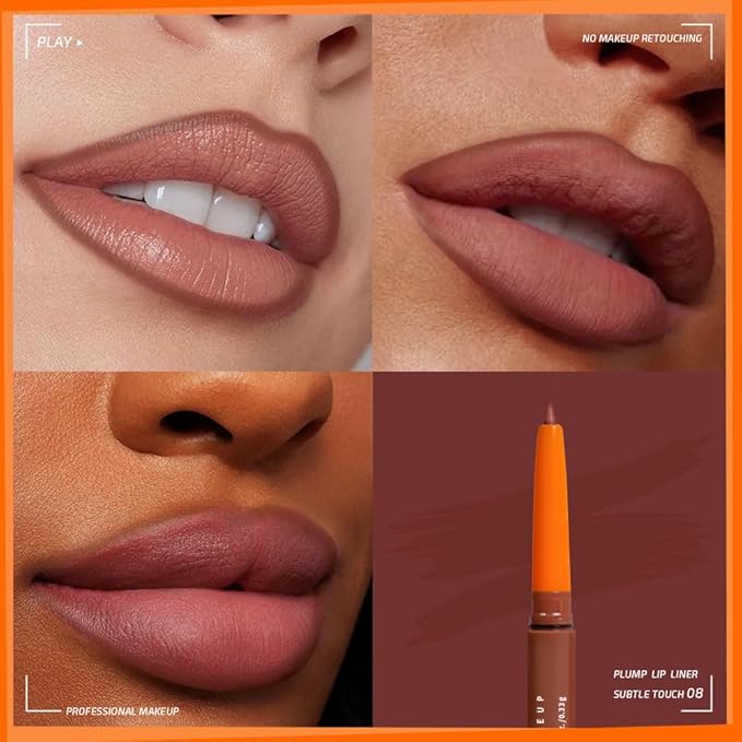 Retractable Lip Liner Pencil for Shaping & Sculpting Lips,Creamy Matte Gel Crayon Lip Liner Pencil delineador de labios,Long Lasting Waterproof Lipstick LipLiner (08#, 1 Count (Pack of 1))