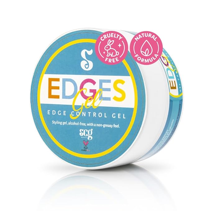 Edges Gel for 4C Hair, Strong Hold Edge Control, Non-Flaking & Long-Lasting Styling Gel for Black Women, Moisturizing Baby Hair & Braids, Alcohol-Free, Sulfate-Free, Coconut Oil & Biotin