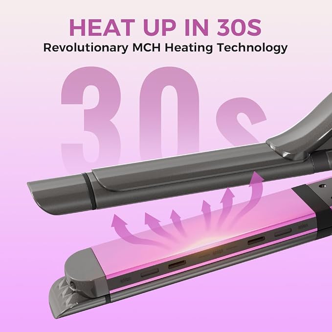 3 in 1 Hair Straightener, Curling Iron, Flat Iron & Hair Crimper Tool – Ceramic Plates, Dual Voltage,PRITECH Professional Hair Tool Fast Heating Hair Styling Tool for Women, Salon or Travel Use