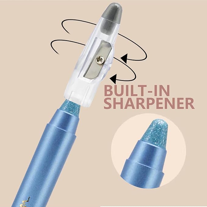 Light Blue Eyeshadow Stick, Blendable Creamy eyeshadow Eye Brightener Stick, Waterproof Eyeshadow Pencil Long Lasting Crayon, Smooth Eye Shadow Highlighter Eye Liner Makeup.#4 light blue shimmer