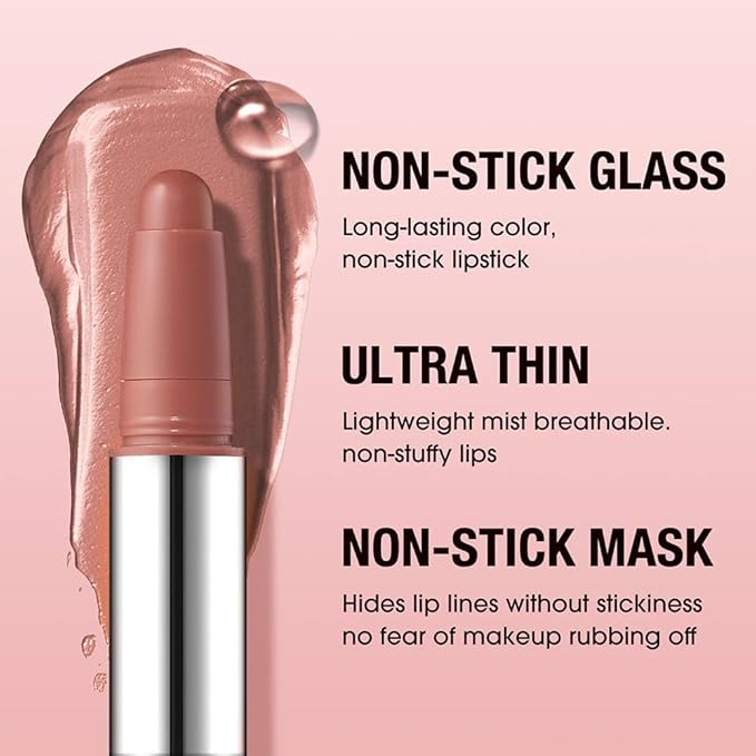 Muted Nude Brown Matte Lipstick Crayon – Waterproof Long Lasting Lip Liner Pencil, High Pigment Creamy Velvet Lipstick, Non-Drying Lip Color for Women, 01#