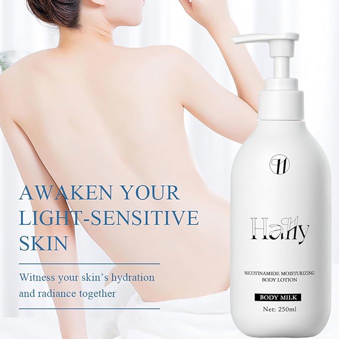 Niacinamide White Body Lotion, 24hr Long Lasting Moisturizing & Hydration, Rich in Vitamin E Revitalize for Gentle and Improve Skin Texture 250ML/8.81OZ (1)