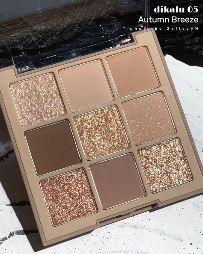 Kayswang 9 Colors Glitter Eyeshadow Makeup Palette, Eye Shadow Powder，Matte High Pigmented Colorful,Creamy Texture, Long LastingEyeshadow Powder Cosmetics,Natural Waterproof (05#)
