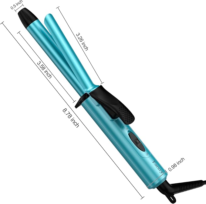 FARERY Travel Size Mini Curling Iron, Dual Voltage 1/2 Inch Ceramic Mini Hair Curler for Short Hair, Infused with Keratin & Argan Oil, Travel Curling Iron with Storage Bag