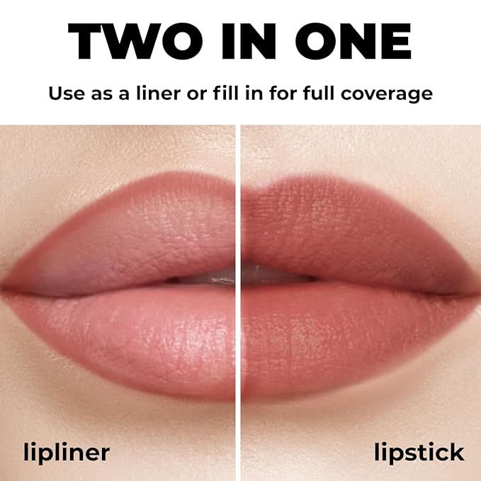 Matte Gel Lip Liner Pencil - Weightless & CreamyTexture - Sharpenable - Longwear & Waterproof - High Pigmented & Flawless Finish - Cruelty-free & Paraben-Free - 403, 1,7g/0.05oz. (Burnt Ocher)