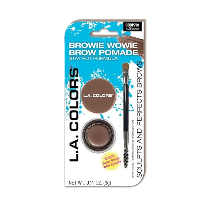 L.A. COLORS Browie Wowie Brow Pomade (carded), Soft Brown CBBP781A