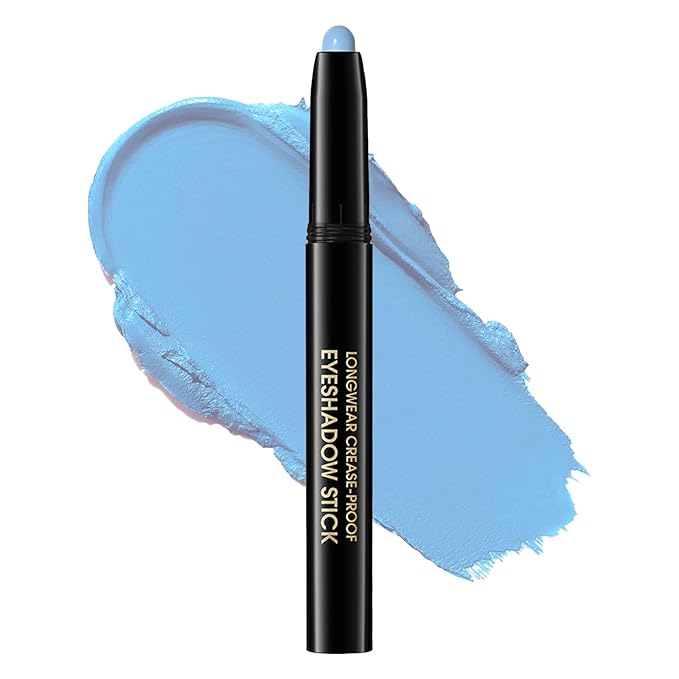 Eyeshadow Stick, Shimmer and Matte Cream Eye Shadow Brightener Sticks Eyeliner Pencil Crayon, Waterproof Long Lasting Eye Highlighter Stick Makeup,0.056 Oz(#10-Cornflower)