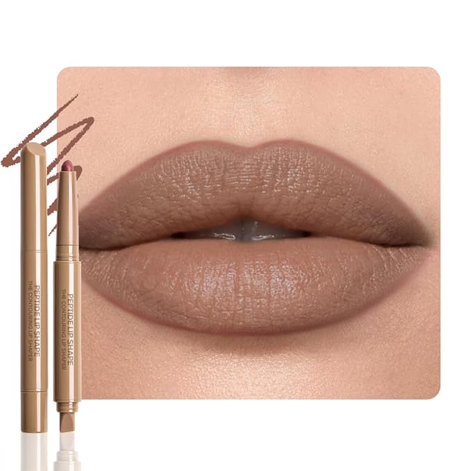 Plump Matte Crayon Lip Liner Pencil, Chocolate Lip Liners Lipstick, Long-Lasting Waterproof Creamy Formula, With Silicone Smudger for Define Contours & Sculpting Lip, 0.75g/0.026oz