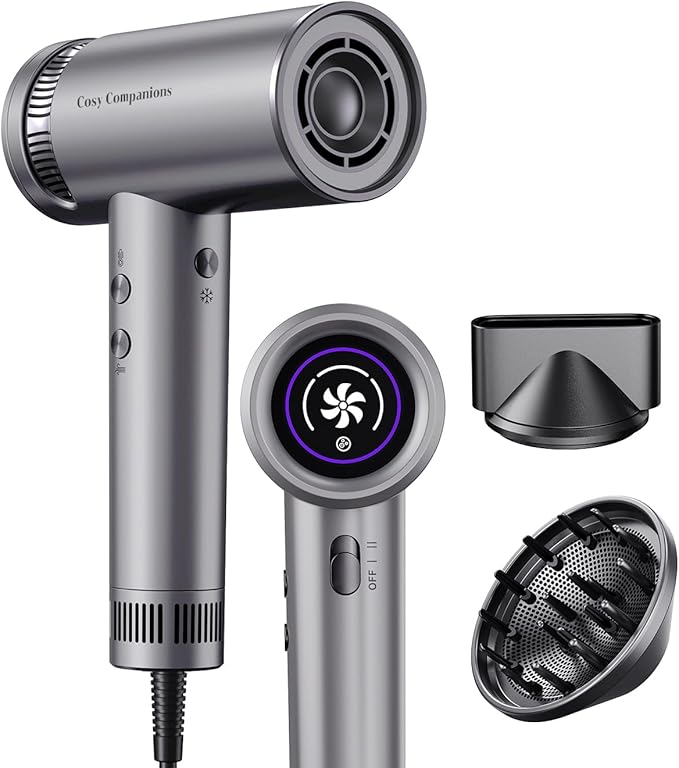 High-Efficiency Hair Dryer, Portable Smart High-Speed Dryer with Ionic Technology,Multiple Settings