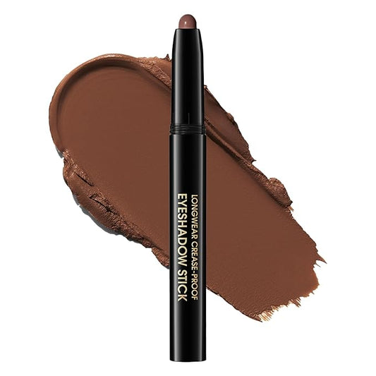 Eyeshadow Stick, Shimmer and Matte Cream Eye Shadow Brightener Sticks Eyeliner Pencil Crayon, Waterproof Long Lasting Eye Highlighter Stick Makeup,0.056 Oz(#2-Pecan)