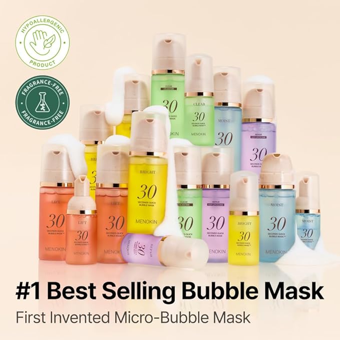 MENOKIN 30 Seconds Quick Bubble Mask [REPAIR] - [EGF Liposome] in Micro-bubbles for Skin Restoration, Hypoallergenic Bubble Capsule for Deep Repair, Korean Skin Care Essential, 52 Uses, 2.36 fl.oz