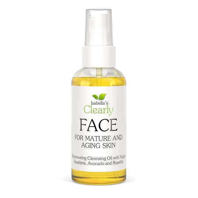 Clearly FACE, Natural Oil Cleanser Face Wash and Makeup Remover | Anti Aging Cleansing Oil with Rosehip, Avocado, Sea Buckthorn, Vegan Squalane | Water Free, Made in USA