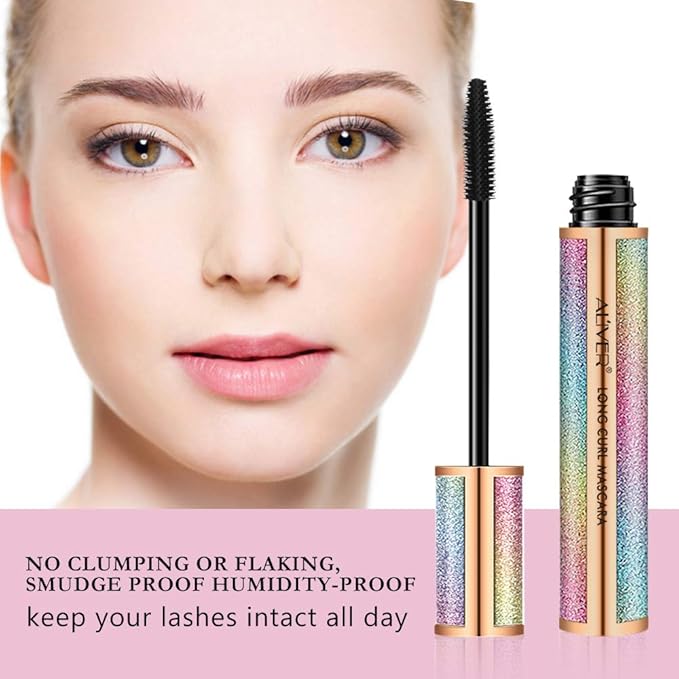 4D Silk Fiber Lash Mascara, Natural Smudge-proof & Waterproof , Black Thickening Lengthening No Clumping, Fuller Lashes, Lasting All Day (1 Tube 4D)