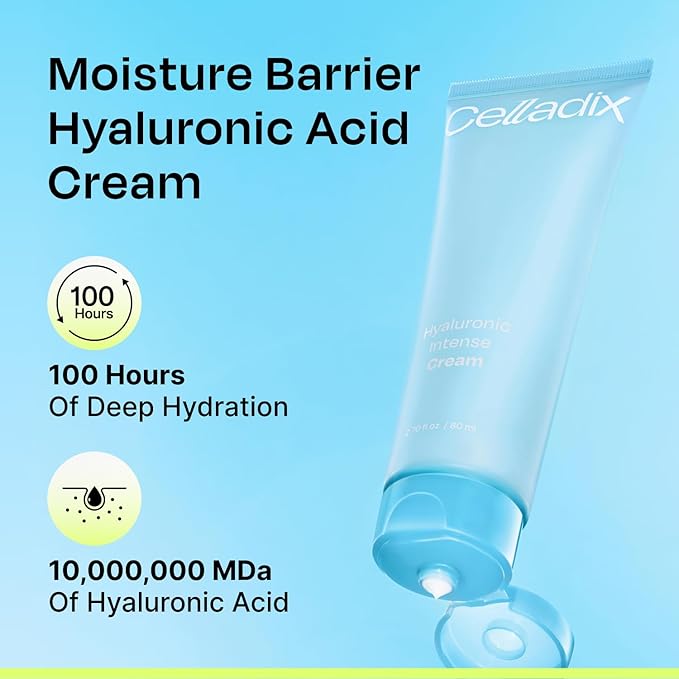 Celladix Hyaluronic Intense Cream – 95% Pure Hyaluronic Acid with Niacinamide & Panthenol – 100 Hours of Hydration, Barrier Strengthening Care for Smooth, Radiant Skin – Korean Skincare, 2.70 Fl Oz