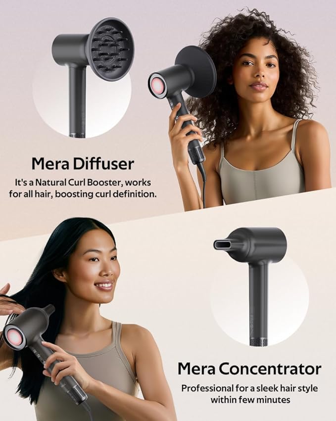 Professional Hair Dryer with Diffuser for Women Classic Bio lonic Hair Blow Dryer Fast Drying Remove Static Full Tool Set for Stylist, One Button Cooling Mode, cUL Certified, Lightweight for Travel