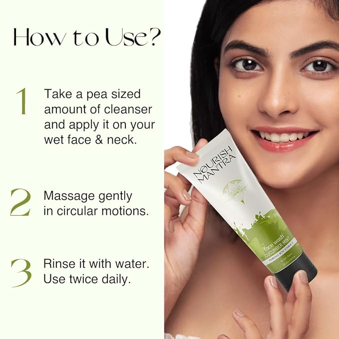 Nourish Mantra Cucumber Mint Upvan Face Wash - 100 ml | with Vitamin C, Cucumber and Niacinamide | Face Wash For All Skin Types | Paraben & SLSSLES Free | For Men & Women