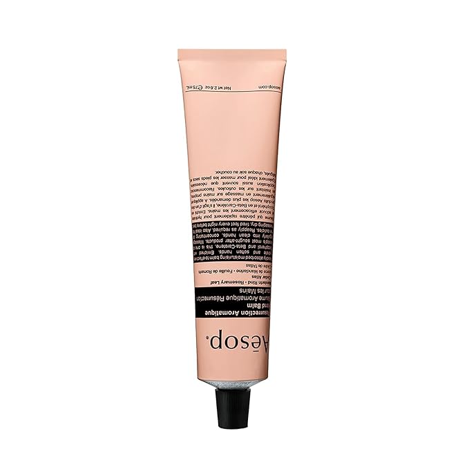Aesop Resurrection Aromatique Travel Size Hand Balm | Lotion with Sweet Almond and Macadamia Nut to Nourish Dry Hands | 2.4 oz / 75mL
