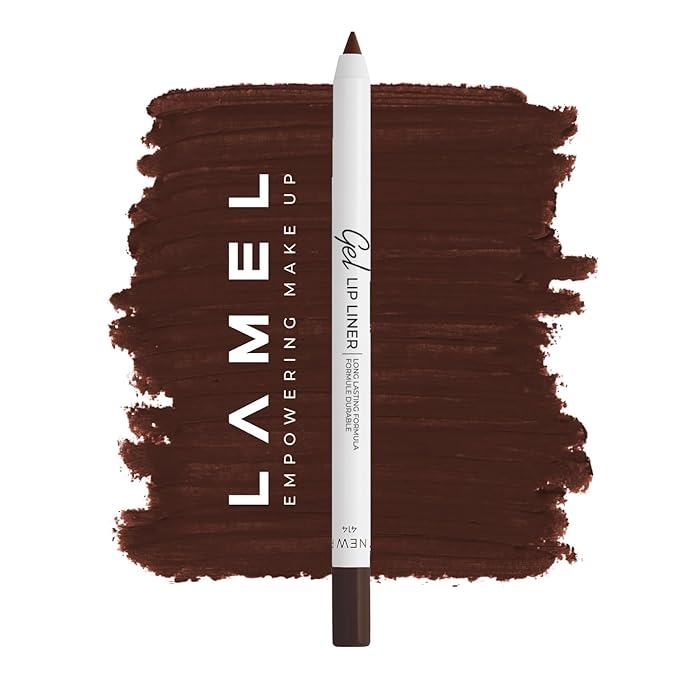 Matte Gel Lip Liner Pencil | Weightless & CreamyTexture - Sharpenable - Longwear & Waterproof - High Pigmented & Flawless Finish - Cruelty-free & Paraben-Free - 414, 1,7g/0.05oz. (Intense Brown)