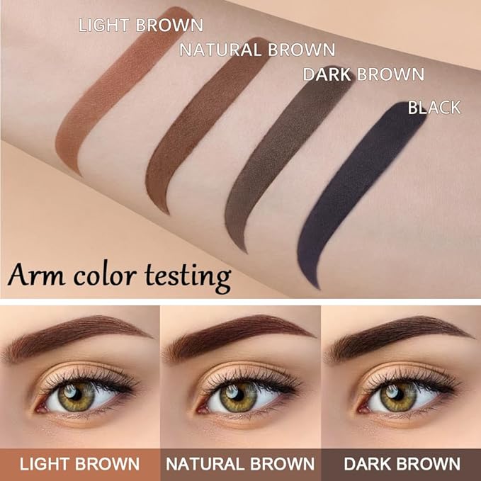 Eyebrow Powder Stamp Stencil Set, Eyebrow Stencils Shaping Kit, Long-Lasting Soft and Natural Eyebrow Powder for Women Girl, Includes Brush&Stencils, (A02#Brown, 1 Kit)