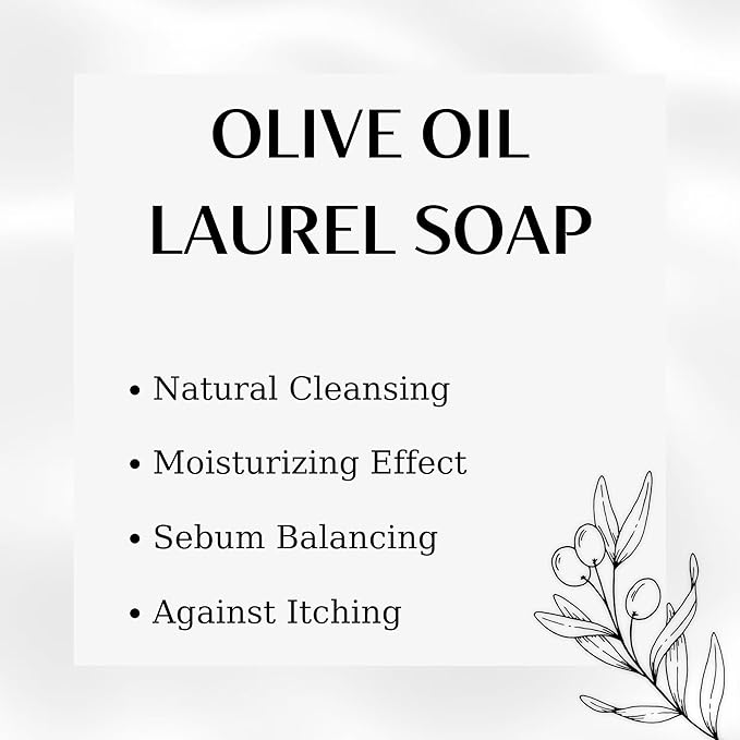 Organic Bar Soap Moisturizing Soap Made from Natural Oil | Hair Hand Face Body Bath Wash | Skin Care Cleanser Shampoo (Laurel)