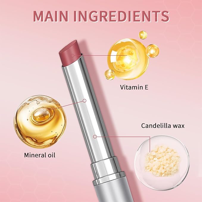 Tinted Lipstick Hydrating Natural Glossy Lip Balm Honey Collection Lipstick Set, Pink and Dark Shades Long-lasting (Pink, 0.07oz)
