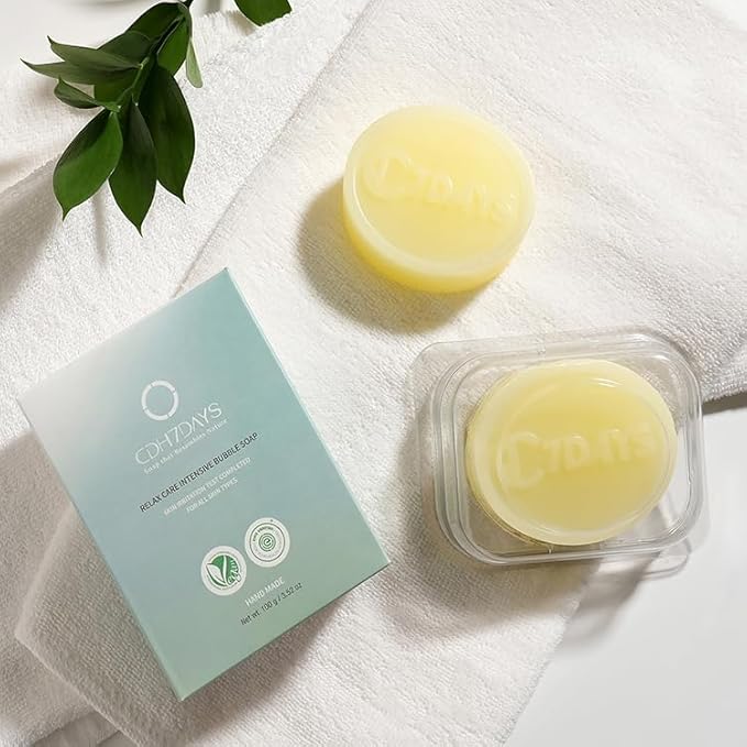 CDH7DAYS EWG VERIFIED VEGAN BAR SOAP/HANDMADE (MADE IN KOREA) Natural Body Soap Bar, Plant-Based, Handmade SOFT MILKY SOAP (Recommendation for MOTHER) (2, YELLOW)