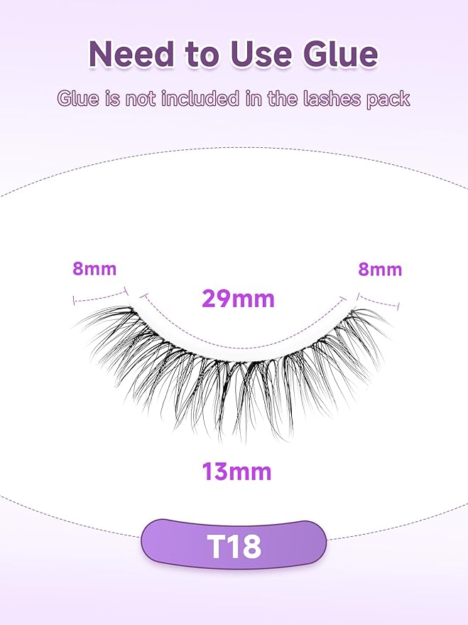 Lashes Natural False Eyelashes Short Lashes 13mm Wispy Eyelashes with Clear Band 3D Volume False Lashes Soft Strip Lashes Pack C Curl Natural Eyelashes Fake Lashes 7 Pair EVENTILL