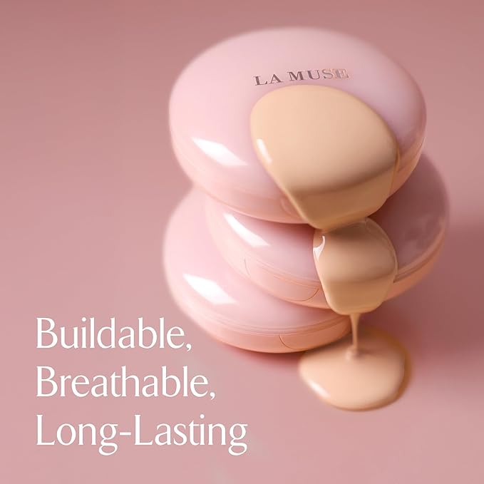 LA MUSE Glow Cushion Foundation No.22 Neutral Beige | Matches Your Skin Tone Perfectly | 65% Hyaluronic Acid Formula Moisturizes Dry Skin | Radiant Glow with Smooth Texture | Light to Medium Coverage