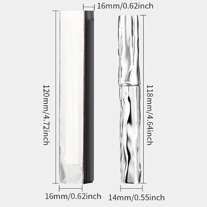 Steel Tube Eyelash Primer, Small Steel Tube Mascara, Waterproof Long-Lasting 3D Curling Eyelash Iron with No Flaking, Sweat-Proof, Quick-Drying and Reuse (2pcs)