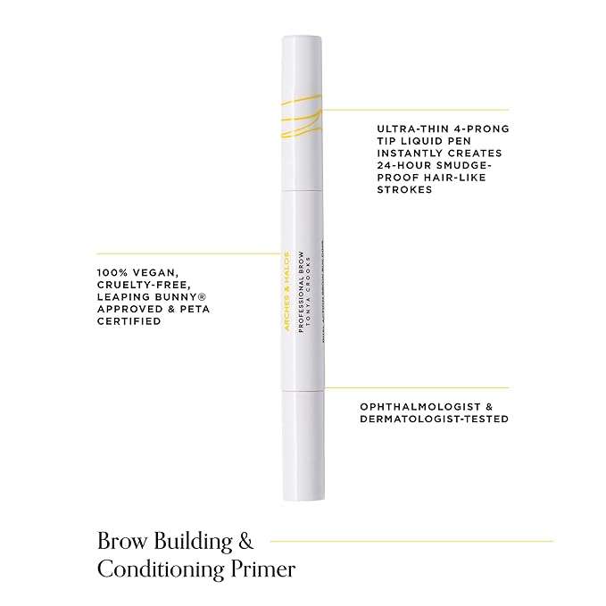 Arches & Halos Brow Building and Conditioning Primer - Coat Brows with Precise Application - Enhance, Moisturize and Nourish - Vegan and Cruelty Free - 0.033 fl oz