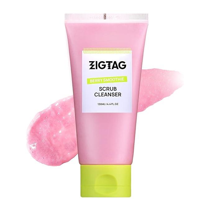 4-in-1 Konjac Jelly Face Cleanser – Gentle Daily Exfoliating, Deep Cleansing, Pore Care & Makeup Removal | Berry Smoothie Texture with Raspberry & Vitamin B+C+E Complex | Dermatologist-Tested
