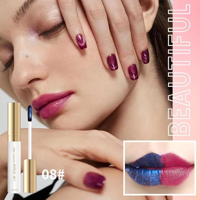 Matte Liquid Lip Gloss Peel Off Masque -Peel Off Lip Stain Tattoo, Long Lasting Waterproof Transfer-proof Lip Mask Lip Stain Peel Off Lip Gloss, Peel Off Lip Tint for Lip Makeup-Berry Velvet08#