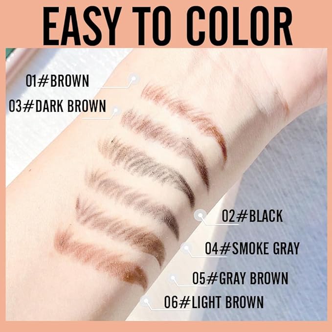 Light Brown Eyebrow Pencils for Women,with Spoolie Brush,Eyebrow Pencil Soft Textured,Waterproof Sweat-proof for Fills in Sparse Areas and Gaps Create a Natural Eye Brow,Vegan & Cruelty-Free