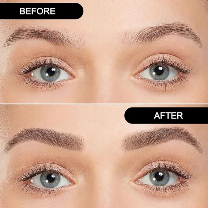Eyebrow Powder Medium Brown Kit,Eye Brow Powder for Women with Double-ended Eyebrow Brush,Long-Lasting Waterproof Two Colors Brow Filler Get Full Defined Natural Brows,Brown Eyebrow Powder Makeup