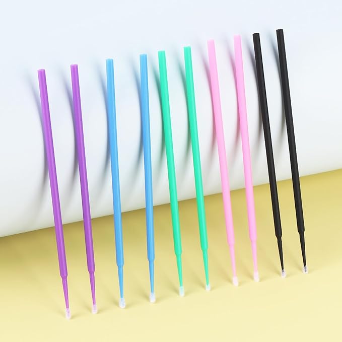 Tbestmax 2000 Pcs Micro Applicator Brush, Micro Swabs, Disposable Eye Lashes Mascara Wands for Eyelash Extension - 5 Colors