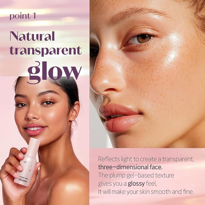 ETUDE Nymph Aura Volumer/Shiny Skin Makeup Base, Water Light Skin, Moisturizing, Highlights, Transparency, 0.8 oz (24 g), clear