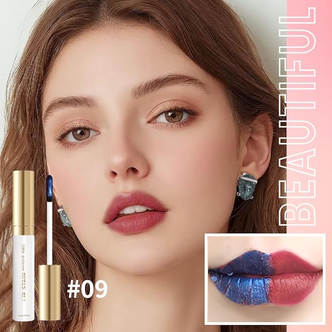 Matte Liquid Lip Gloss Peel Off Masque - Peel Off Lip Stain Tattoo, Long Lasting Waterproof Transfer-proof Lip Mask Lip Stain Peel Off Lip Gloss, Peel Off Lip Tint for Lip Makeup-Rose Cloud09#