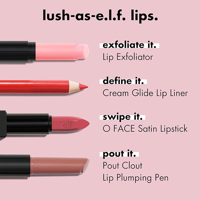 e.l.f. Cream Glide Lip Liner, Highly-Pigmented Pencil For Shaping & Sculpting Lips, Semi-Matte Finish, Vegan & Cruelty-Free, Red Receipt