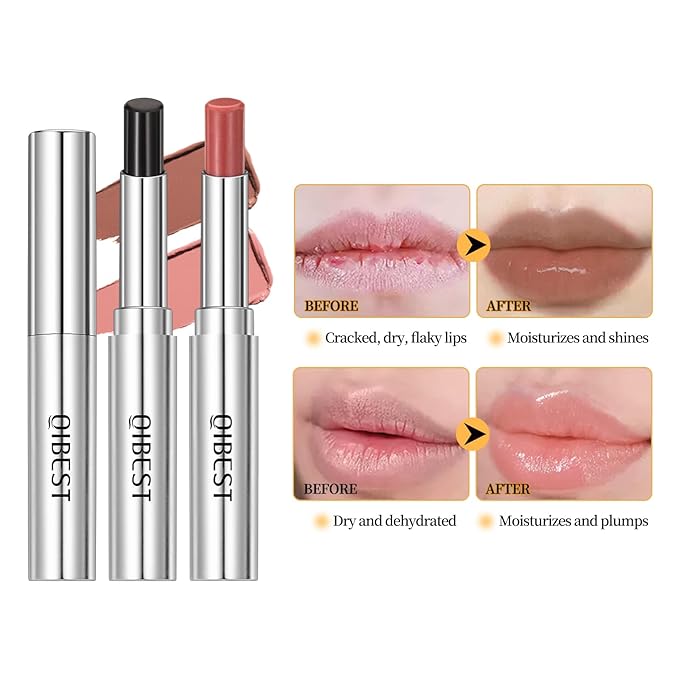 Jolilab 2-Pack Honey Lipstick Tinted Lip Balm.Black Cherry Glow - Sheer Hydration for All Skin Tones, Moisturizing Lip Color with Natural Nourishment（Black&Pink）