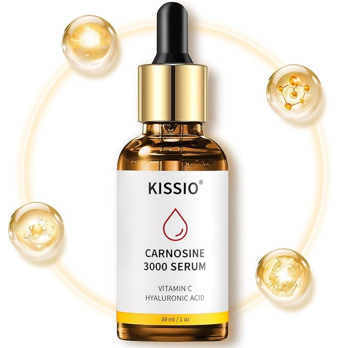 KISSIO Peptide Serum - Anti-Wrinkle Facial Serum with Peptides and Carnosine,Vitamin C,Hyaluronic Acid to Hydrating and Reduce Fine Lines,Skin Care for Face,Vegan,1 Fl Oz
