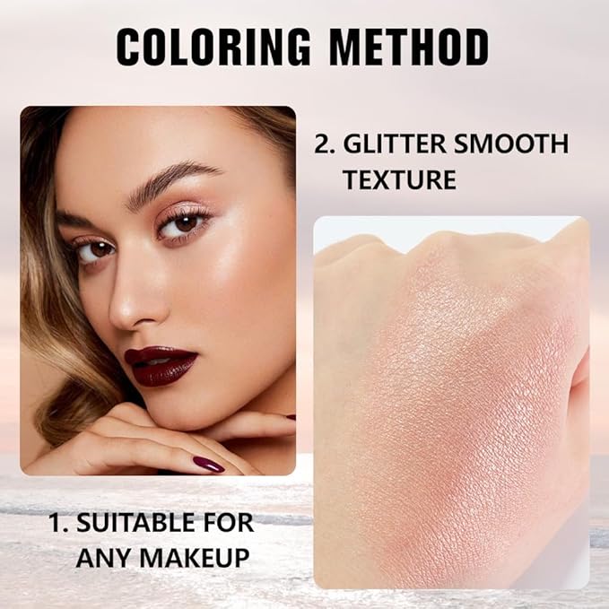 evpct Dusty Pink Single Eyeshadow Palette, Rose Gold Ice Pink Nude Glitter Cream Eye shadow Palette Singles Brightener Makeup for Older Women, High Pigment Waterproof Monochrome Mini Eyeshadow