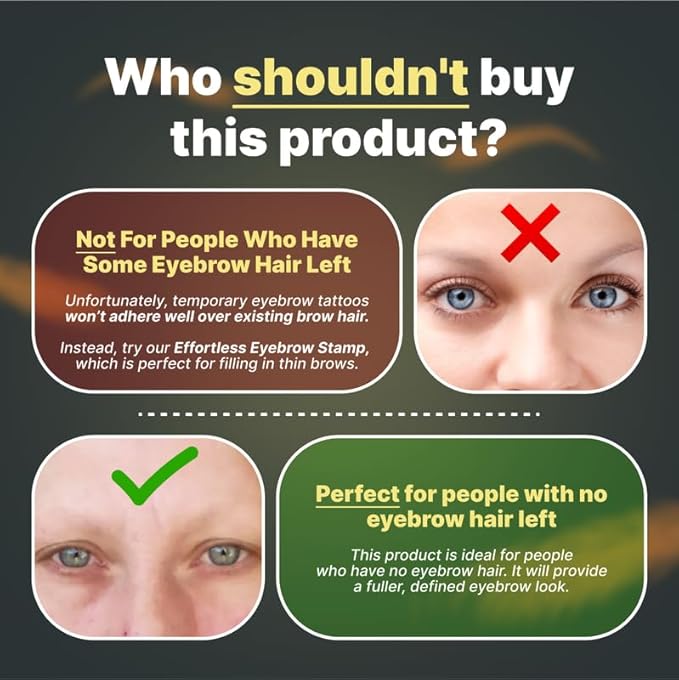 20 Pairs Medium Brown Temporary Eyebrow Tattoos, Waterproof and Smudge-Proof Medium Sassy Swerve Style Realistic Eyebrow Stickers for Women, Easy to Apply, Won't Work on Existing Brows