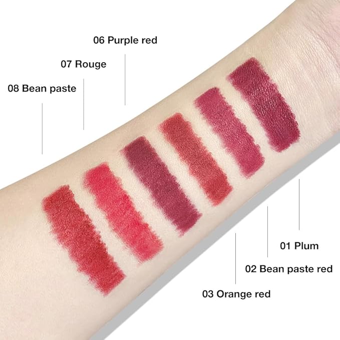 evpct Silky Lip Liner Pencil Retractable, Wine Red Smooth Lip Liner Creamy Velvet Lipliner Long-Lasting for Korean Makeup Contouring Matte Lip High Pigmented Rich Colors Crayon Lipstick Pen 06