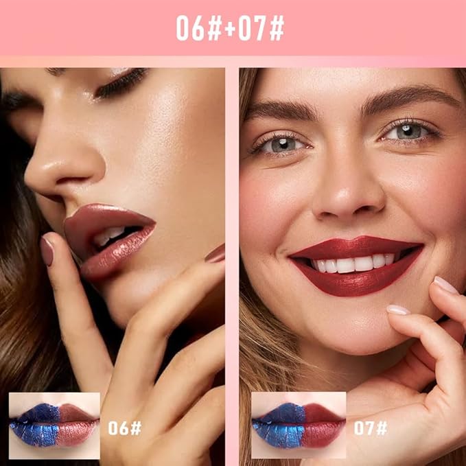 Matte Liquid Lip Gloss Peel Off Masque - Peel Off Lip Stain Tattoo, Long Lasting Waterproof Transfer-proof Lip Mask Lip Stain Peel Off Lip Gloss, Peel Off Lip Tint for Lip Makeup 06#+07#