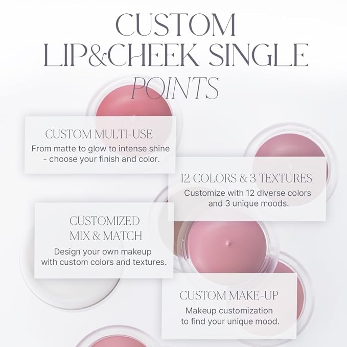 Heart Percent Dote On Mood Custom Lip & Cheek Single – Blendable & Buildable Soft Velvety Matte Cream Blush (Fog Pot), Long-Lasting Lightweight Multi-Use & Lip Tinted Balm 4.7g, M07. Plum Rose