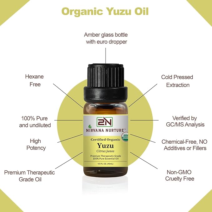 Yuzu Essential Oil USDA Certified Organic, 100% Pure Natural Premium Grade, Undiluted