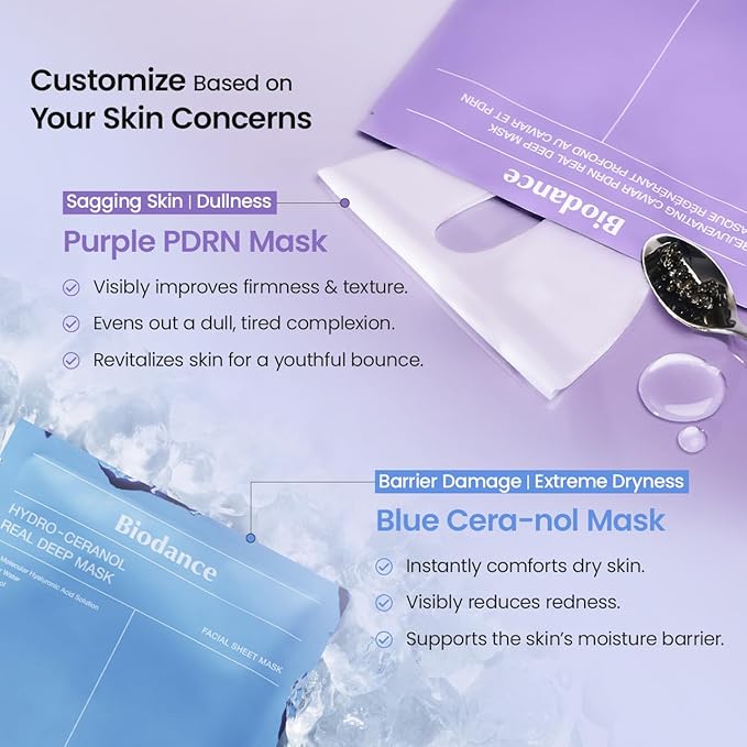 BIODANCE Barrier Rescue Duo: Caviar PDRN & Ceramide Panthenol Real Deep Overnight Gel Mask for Hydrating Plumping for Glass Skin, Korean Skin Care, Gifts for women, Skin Care Set