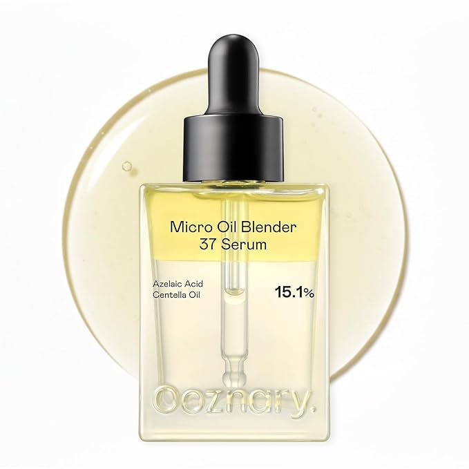 Azelaic Micro Oil Blender 37 Serum with 12% Azelaic Acid, 3% Centella Oil & Kojic Acid for Redness and Troubled Sensitive skinㅣA low-irritant & Soothing Korean Skincare – 1.01 fl oz / 30ml