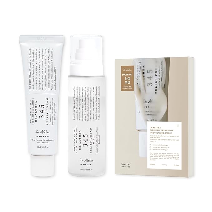 Dr.Althea 345 Relief Cream Trio | Moisturizer for Soothing Recovery and Blemish Care | Korean Vegan Skin Care for All Skin Types