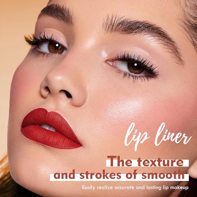 12 Pcs Pink Nude Brown Lip Liner Makeup Set - Waterproof & Smudge-Proof Matte Pencil Lip Liner Pack, Long-Lasting & Durable, Smooth & Easy Glide, Non-Smudge, Contouring, Filling & Layering (Set A)